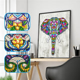 Elephant Motif Colorful Painting