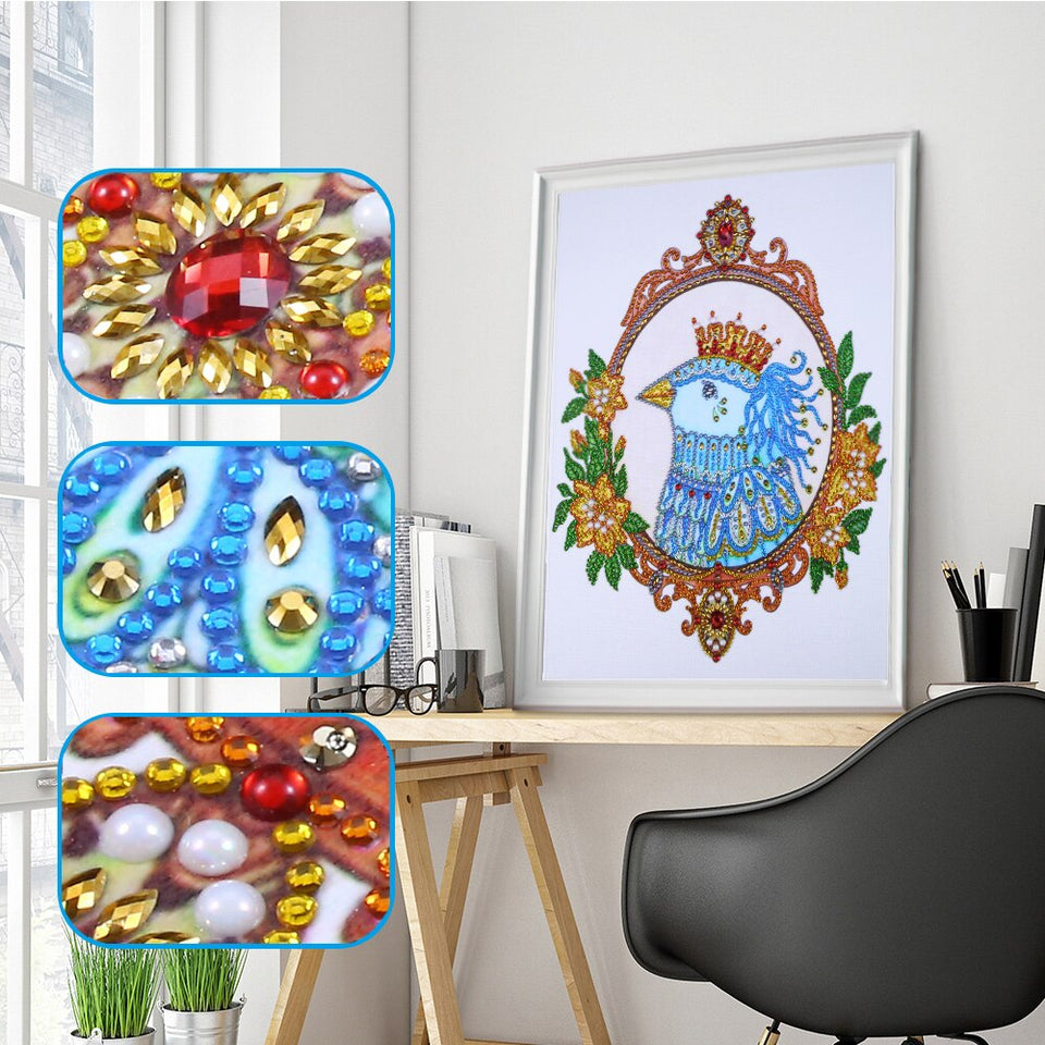 Bird In Mirror Beautiful Painting