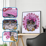 Cute Small Colorful Owl With Butterfly