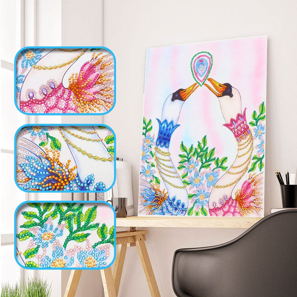 Lovely Colorful Swans