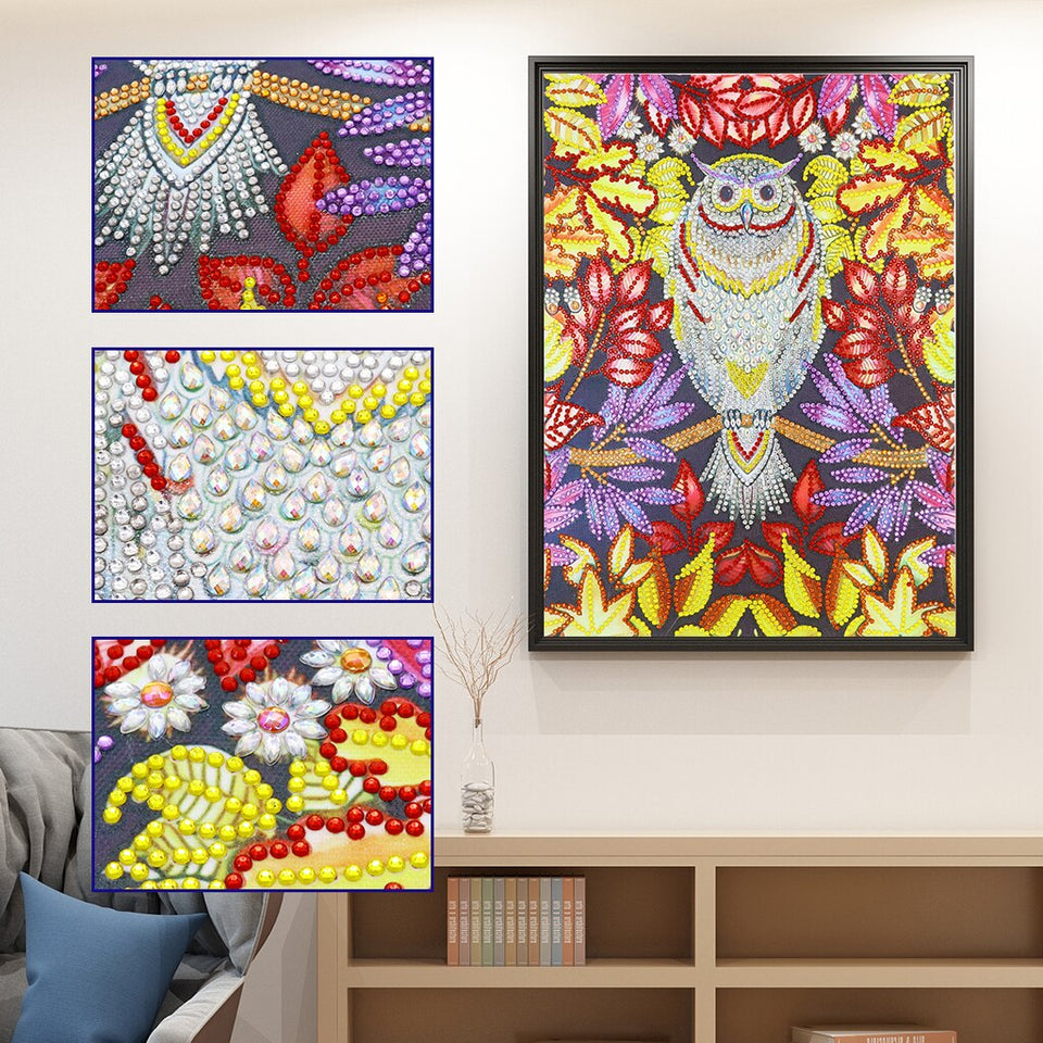 Flower With Owl Colorful