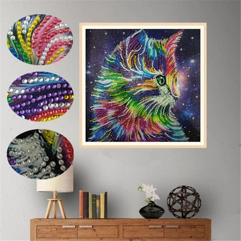 Cat In Multi color With Stars