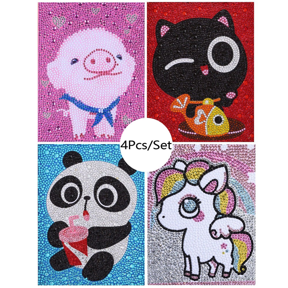 4Pcs Set Animals Colorful Paintings