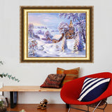 Town In Snow With Trees