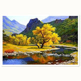 Town In Snow With Trees