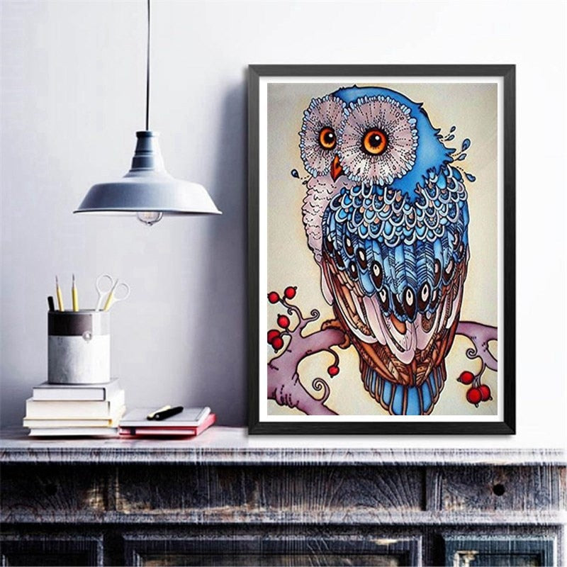 Colorful Owl On Branch
