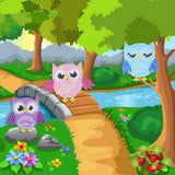 6 Pcs Set - Owl Stickers - Round Diamonds