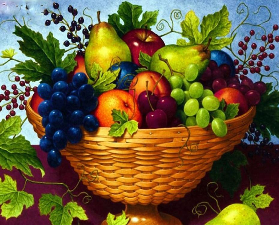 Mix Fruit Basket - DIY Diamond Painting - diamond-painting-bliss.myshopify.com