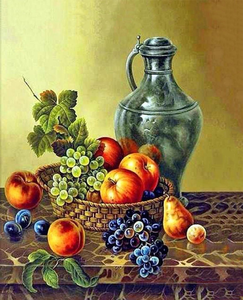 Bottle & Fruit Basket Diamond Painting - diamond-painting-bliss.myshopify.com