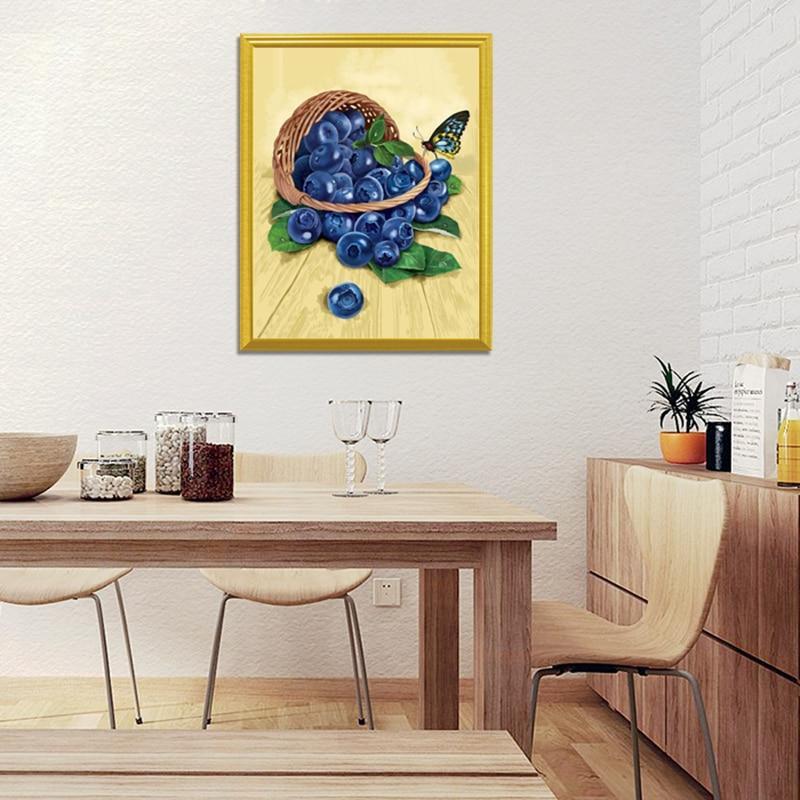 Basket of Blueberries & Butterfly - diamond-painting-bliss.myshopify.com