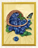 Basket of Blueberries & Butterfly - diamond-painting-bliss.myshopify.com