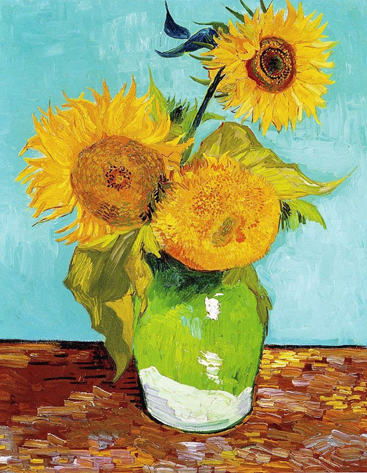 Vase with Three Sunflowers - Vincent van Gogh - diamond-painting-bliss.myshopify.com