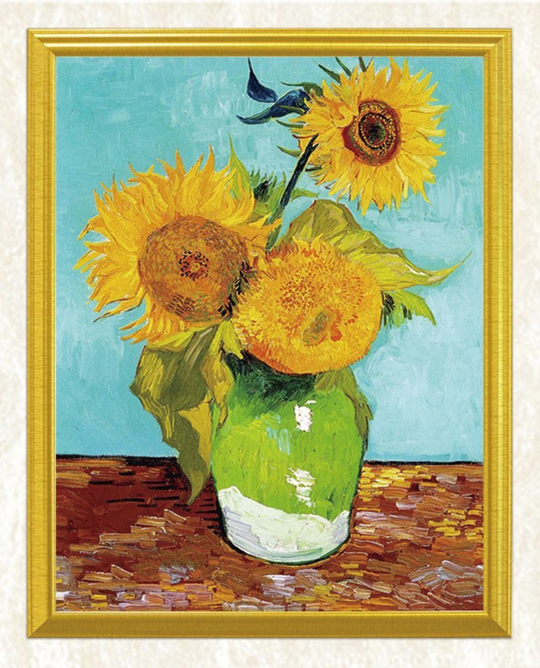 Vase with Three Sunflowers - Vincent van Gogh - diamond-painting-bliss.myshopify.com