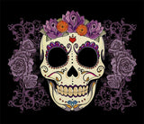Sugar Skull & Flowers Diamond Painting - diamond-painting-bliss.myshopify.com