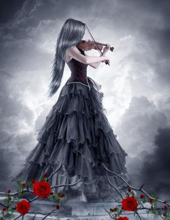 violinist Girl - Paint by Diamonds - diamond-painting-bliss.myshopify.com