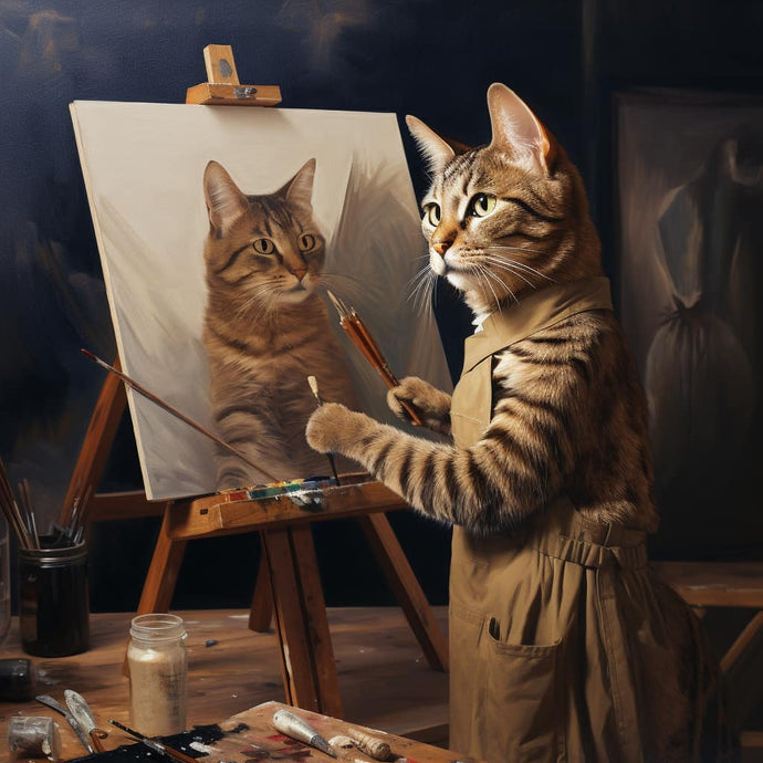 A Cat Painting Herself Diamond Painting