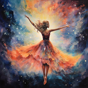 Girl Dancing Painting with Diamond