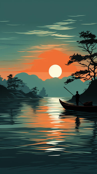 Boat at Sunset - Diamond Painting