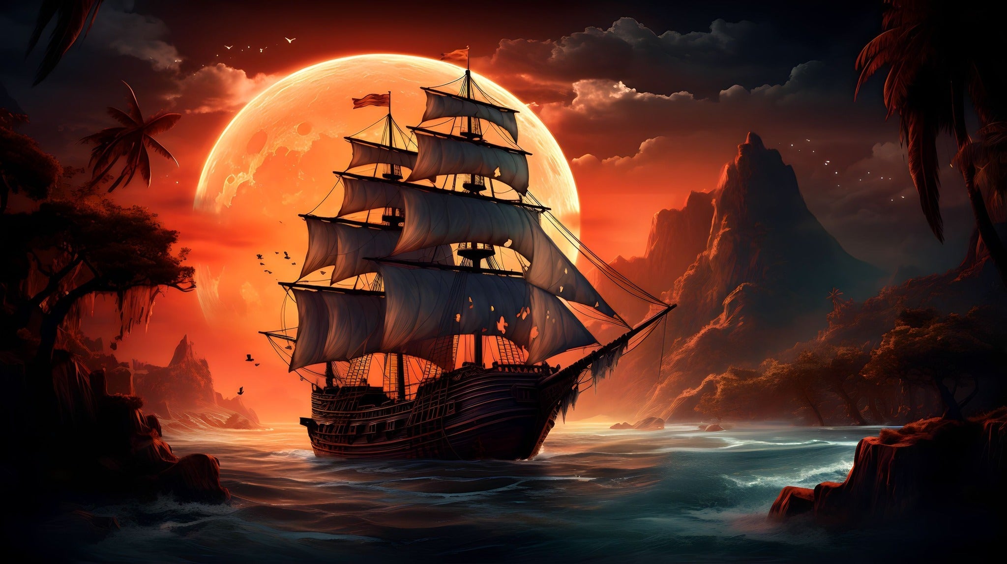 Pirate Ship Painting by Diamonds – Diamond Painting Bliss