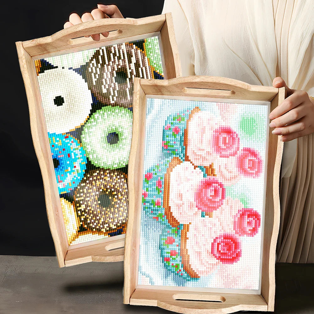 Diamond Painting Wooden Tray For Kitchen