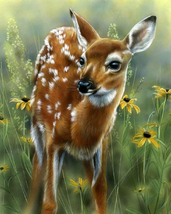 5D DIY Diamond Painting Deer, Diamond Art Painting Deer in the Jungle by  Number