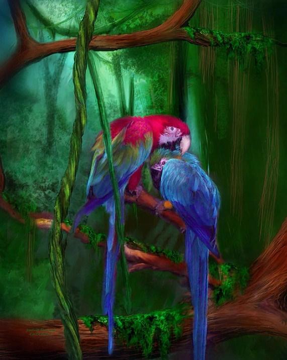 African Parrots in Thick Forest - diamond-painting-bliss.myshopify.com