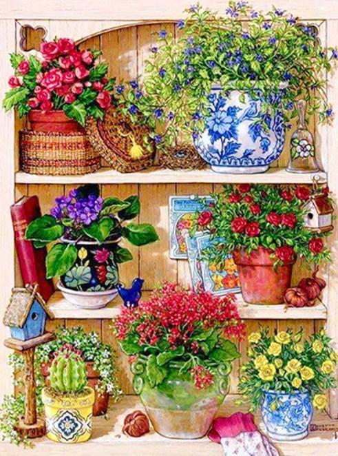 Amazing Flowers Corner - Paint by Diamonds - diamond-painting-bliss.myshopify.com