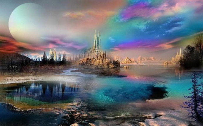 Amazing Landscape with Colorful Sky - diamond-painting-bliss.myshopify.com