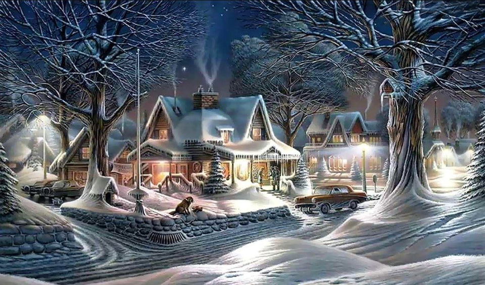 Amazing Winter Night & Snow - diamond-painting-bliss.myshopify.com