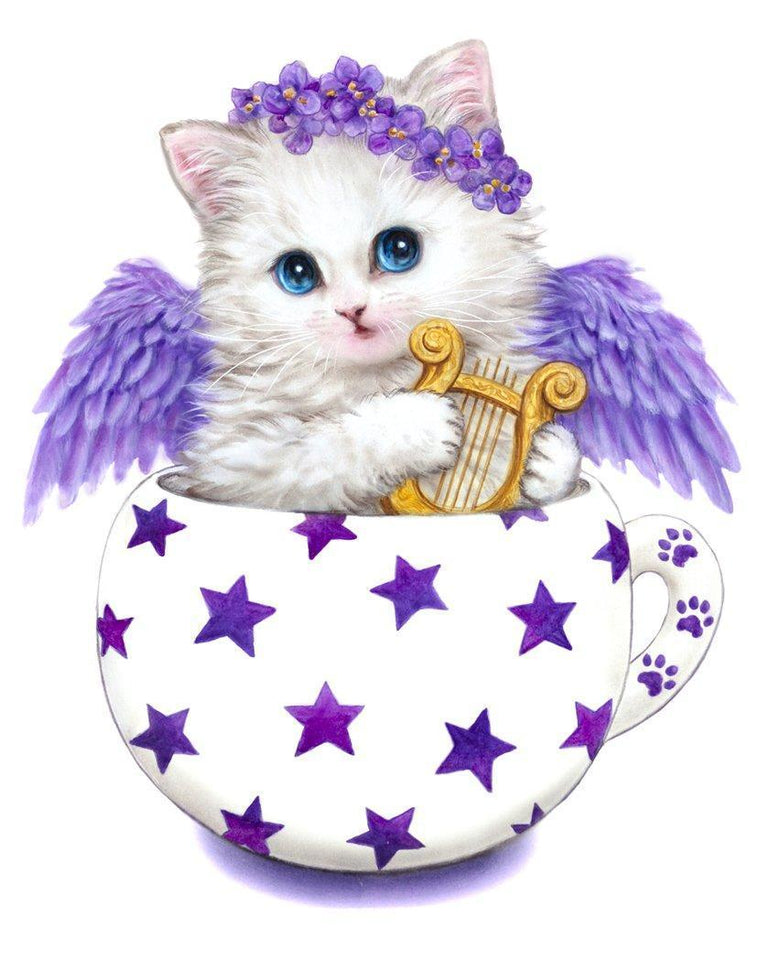 Angel Cat Diamond Painting Kit - diamond-painting-bliss.myshopify.com