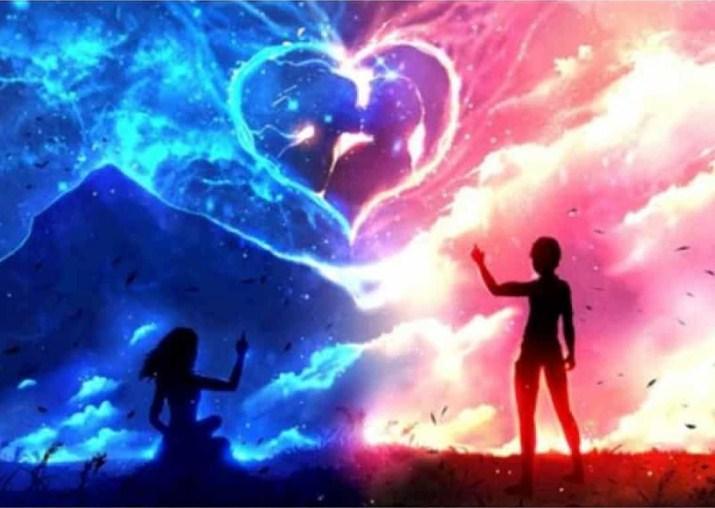 Anime Couple - Ice & Fire Love Heart - diamond-painting-bliss.myshopify.com