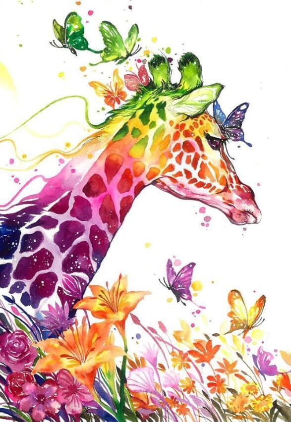 Artistic Giraffe Diamond Painting - diamond-painting-bliss.myshopify.com