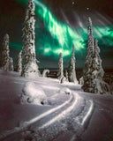 Aurora Snow Winter Diamond Painting - diamond-painting-bliss.myshopify.com