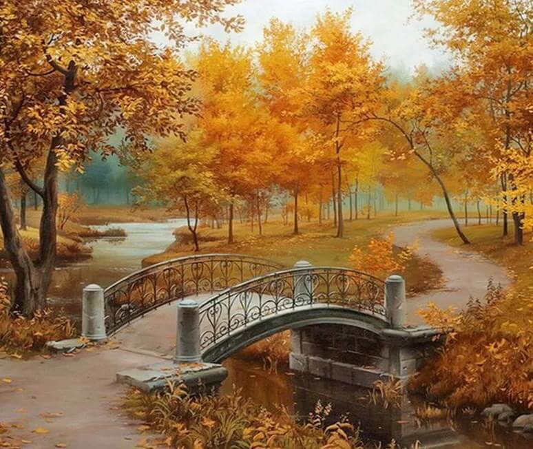 Autumn Season in A Park - diamond-painting-bliss.myshopify.com