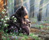Bear with Baby in the Forest - diamond-painting-bliss.myshopify.com