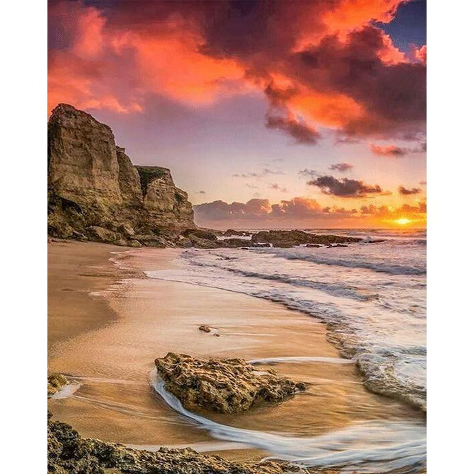 Beautiful Beach side Sunset Painting - diamond-painting-bliss.myshopify.com