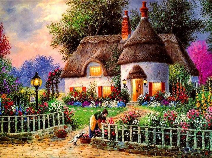 Beautiful Cottage by Dennis Lewan - diamond-painting-bliss.myshopify.com