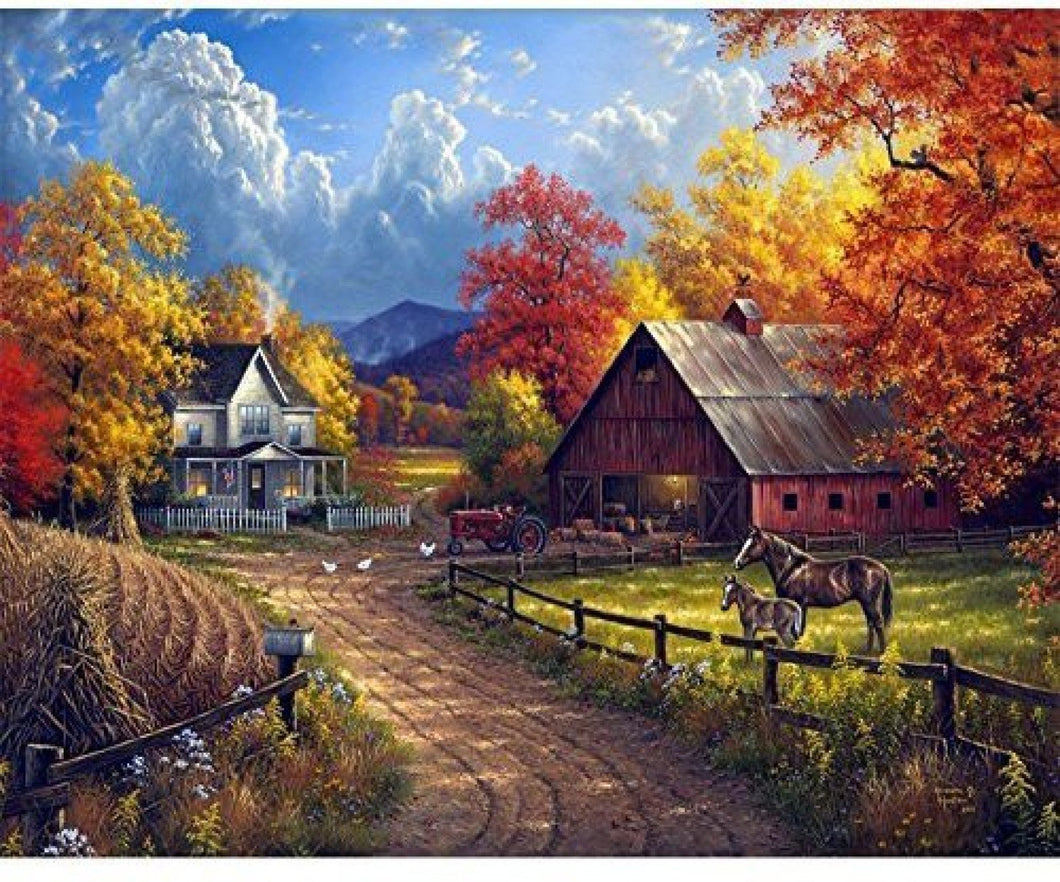 Beautiful Farm & Horses Diamond Painting - diamond-painting-bliss.myshopify.com
