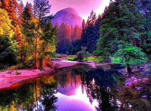 Beautiful Lake & Colorful Forest View - diamond-painting-bliss.myshopify.com