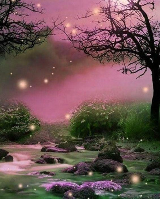 Beautiful Landscape & Fireflies - diamond-painting-bliss.myshopify.com