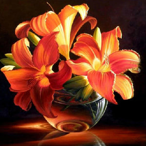 Beautiful Lilly Flowers Diamond Painting - diamond-painting-bliss.myshopify.com