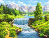 Beautiful Mountains & Flowing Water Stream - diamond-painting-bliss.myshopify.com
