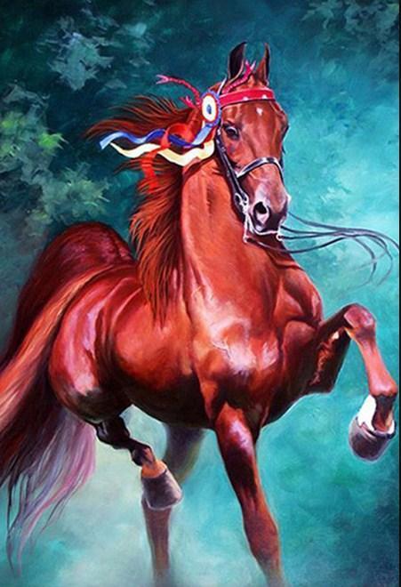 Beautiful Red Horse - Paint by Diamonds - diamond-painting-bliss.myshopify.com