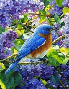Bird Sitting in Lavender - diamond-painting-bliss.myshopify.com