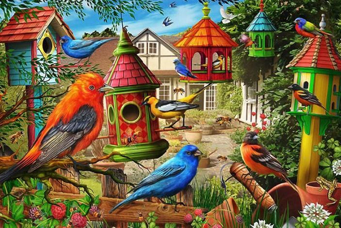 Birds Colony - Paint by Diamonds - diamond-painting-bliss.myshopify.com