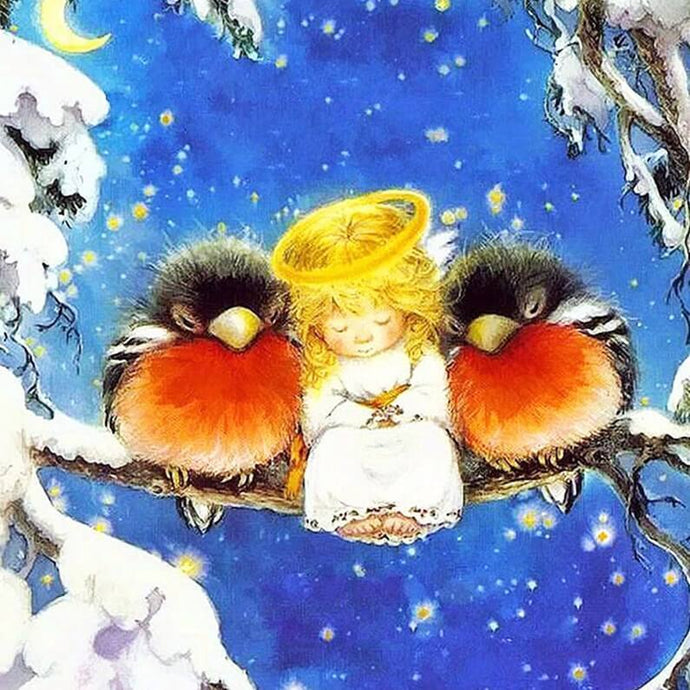 Birds & Little Angel - diamond-painting-bliss.myshopify.com