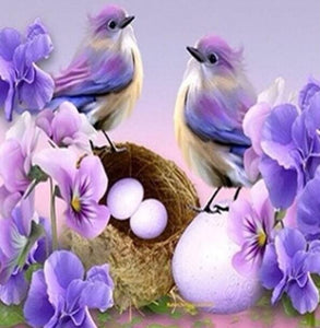 Birds Nest & Flowers - diamond-painting-bliss.myshopify.com