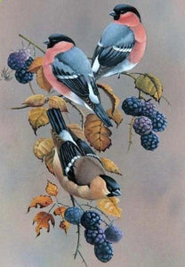 Birds on Berries Tree - diamond-painting-bliss.myshopify.com