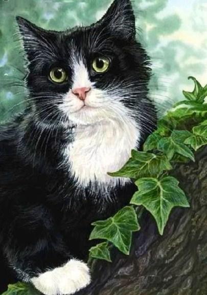 Black Cat on Tree - diamond-painting-bliss.myshopify.com