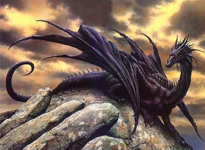 Black Dragon on the Rock - diamond-painting-bliss.myshopify.com